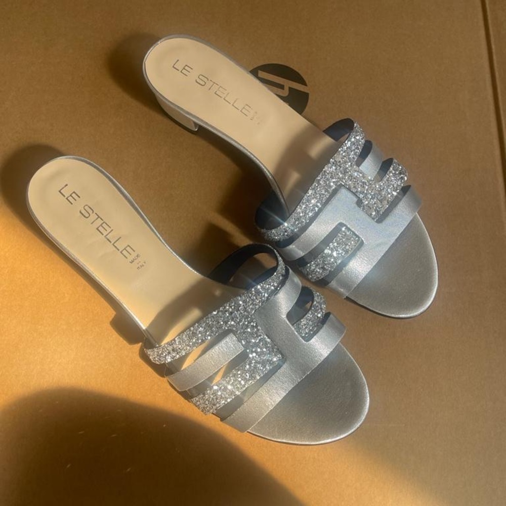 Female Italian designer LE STELLE slippers in various colors and sizes